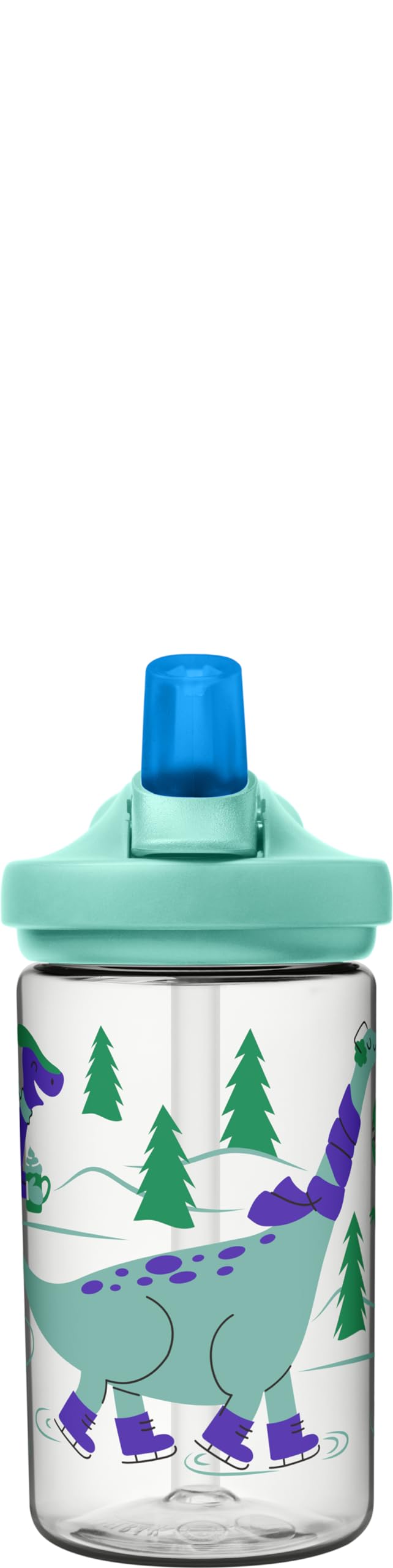 camelBak Eddy+ 14 oz Kids Water Bottle with Tritan Renew - Straw Top  Leak-Proof When closed  Ice Skating Dinos